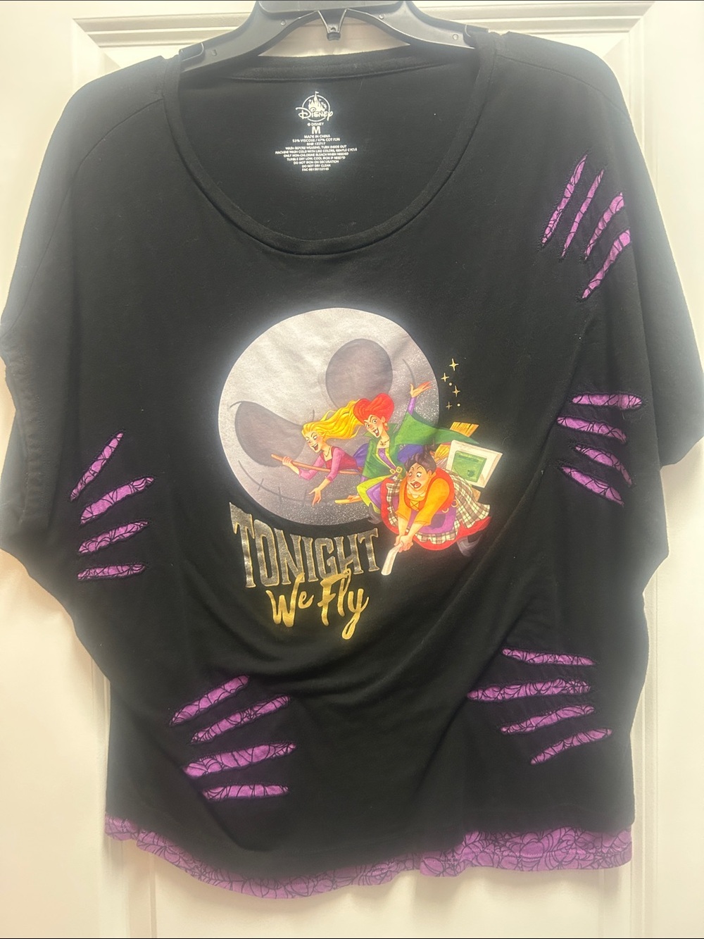 Disney Black Tee with Purple Accents - 'Tonight We Fly' Graphic